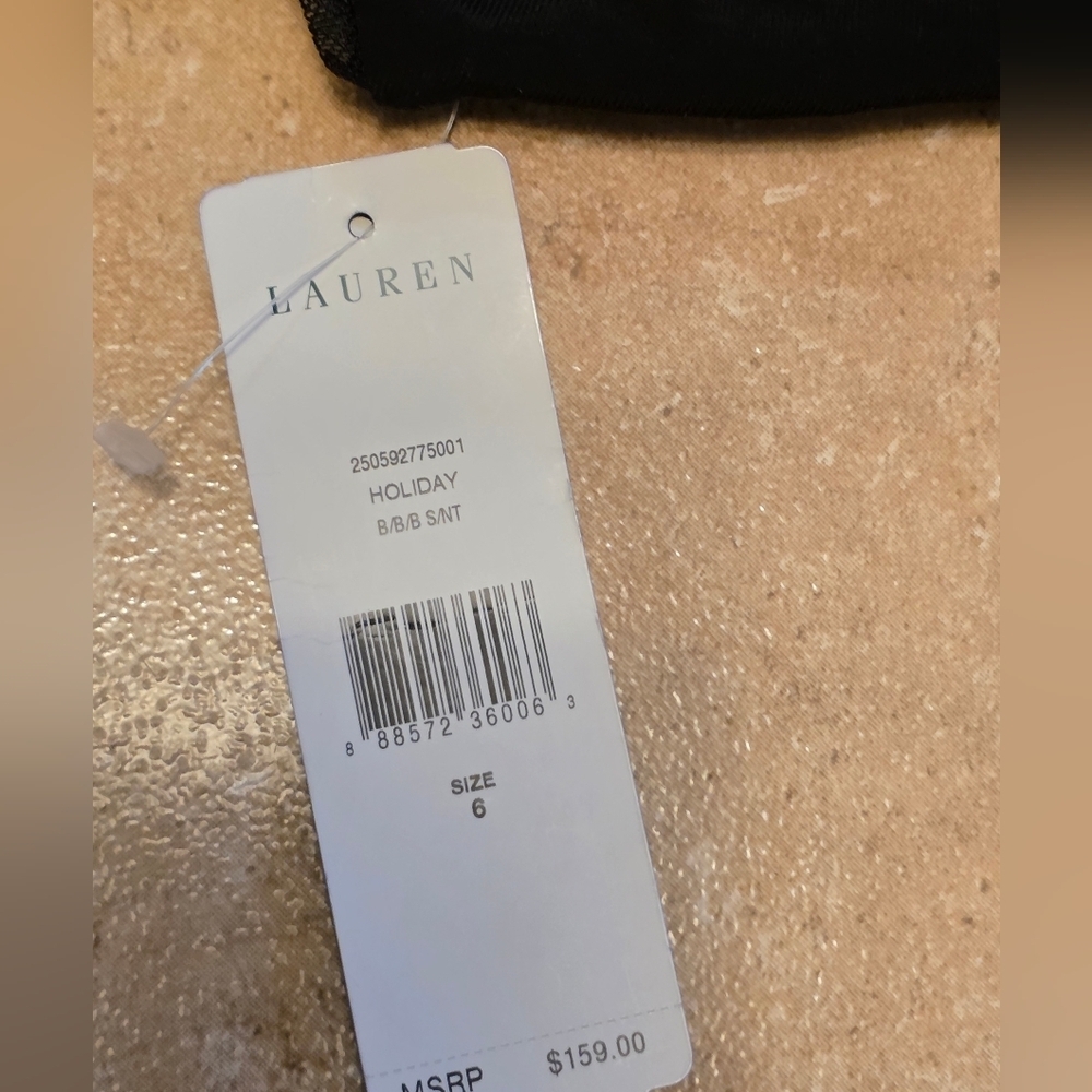Ralph Lauren Black Sequin Yoke Midi Dress - Picture 6 of 9